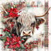 Christmas Highland Cow Sign, DCO-102174, Sign For Wreath, 10x10in Metal Sign
