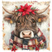 Christmas Highland Cow Sign, DCO-102182, Sign For Wreath, 10x10in Metal Sign