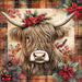 Christmas Highland Cow Sign, DCO-102183, Sign For Wreath, 10x10in Metal Sign
