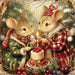 Christmas Mouse Sign, DCO-102458, Sign For Wreath, 10x10in Metal Sign