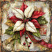 Christmas Poinsettia, DCO-102225, Sign For Wreath, 10x10in Metal Sign