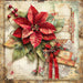 Christmas Poinsettia, DCO-102229, Sign For Wreath, 10x10in Metal Sign