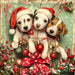 Christmas Puppies Sign, DCO-102441, Sign For Wreath, 10x10in Metal Sign