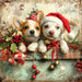 Christmas Puppies Sign, DCO-102444, Sign For Wreath, 10x10in Metal Sign