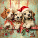 Christmas Puppies Sign, DCO-102445, Sign For Wreath, 10x10in Metal Sign