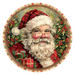 Christmas Santa, DCO-102671, Sign For Wreath, 10" Metal Sign
