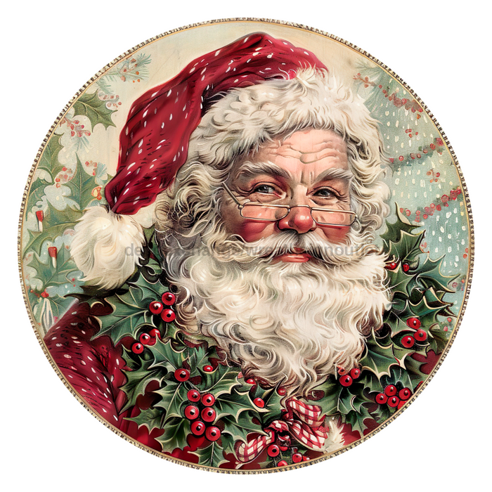 Christmas Santa, DCO-102674-D, Sign For Wreath, 18" Door Hanger