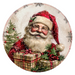 Christmas Santa, DCO-102676, Sign For Wreath, 10" Metal Sign