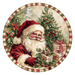 Christmas Santa, DCO-102678, Sign For Wreath, 10" Metal Sign