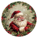 Christmas Santa, DCO-102680, Sign For Wreath, 10" Metal Sign