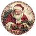 Christmas Santa, DCO-102685-D, Sign For Wreath, 10" Wood Sign