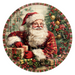 Christmas Santa, DCO-102690-D, Sign For Wreath, 10" Wood Sign