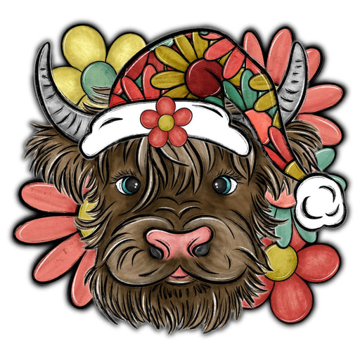Christmas Sign Highland Cow Retro Wood Sign Decoe-W-903407 22 Door Hanger