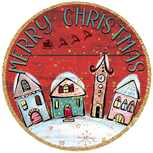 Christmas Sign Merry Decoe-5216 10’ Metal Round