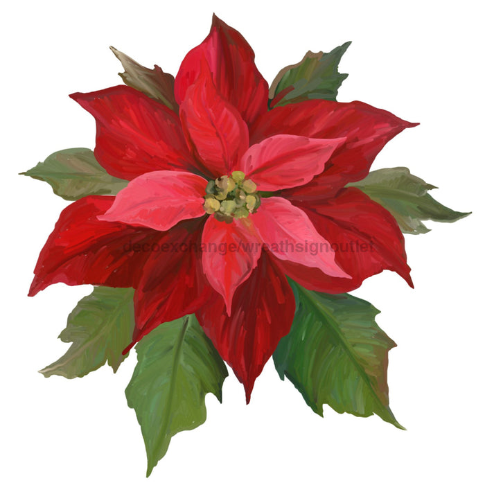 Christmas Sign Red Poinsettia Wood Sign Decoe-W-903431 22 Door Hanger