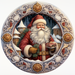 Christmas Sign, Santa Sign, DCO-00442, Sign For Wreath, 10" Round Metal Sign - DecoExchange®