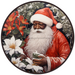 Christmas Sign, Santa Sign, DCO-00530, Sign For Wreath, 10" Round Metal Sign - DecoExchange®