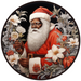 Christmas Sign, Santa Sign, DCO-00533, Sign For Wreath, 10" Round Metal Sign - DecoExchange®