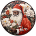 Christmas Sign, Santa Sign, DCO-00537, Sign For Wreath, 10" Round Metal Sign - DecoExchange®
