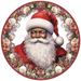 Christmas Sign, Santa Sign, DCO-00541, Sign For Wreath, 10" Round Metal Sign - DecoExchange®