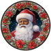 Christmas Sign, Santa Sign, DCO-00542, Sign For Wreath, 10" Round Metal Sign - DecoExchange®