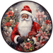 Christmas Sign, Santa Sign, DCO-00554, Sign For Wreath, 10" Round Metal Sign - DecoExchange®