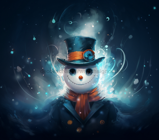 Christmas Sign, Snowman Sign, Christmas, DCO-00243, Sign For Wreath, 10x10" Metal Sign - DecoExchange®