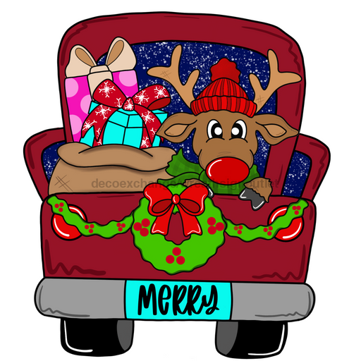 Christmas Sign, Christmas Truck, Red Truck Sign, wood sign, CR-W-075 - DecoExchange®