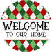 Christmas Sign, Welcome Sign, DCO-00563, Sign For Wreath, 10" Round Metal Sign - DecoExchange®
