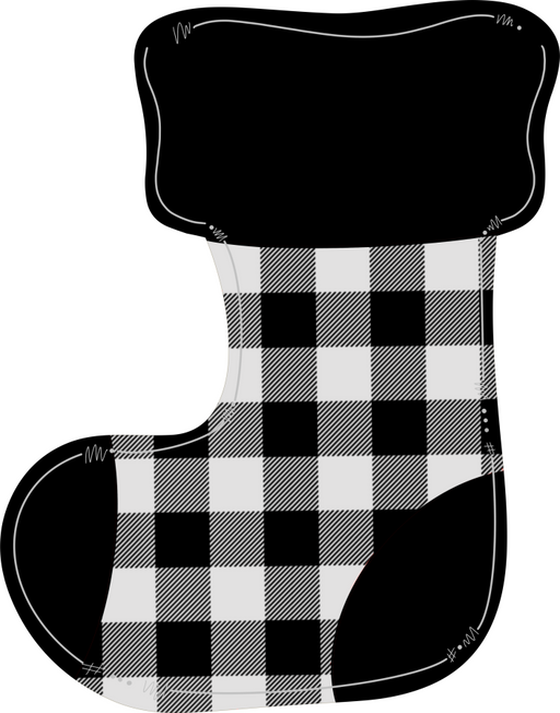 Christmas Stocking Sign Black And White Door Hanger Wood Sign Decoe-W-199 22