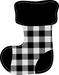 Christmas Stocking Sign Black And White Door Hanger Wood Sign Decoe-W-199 22