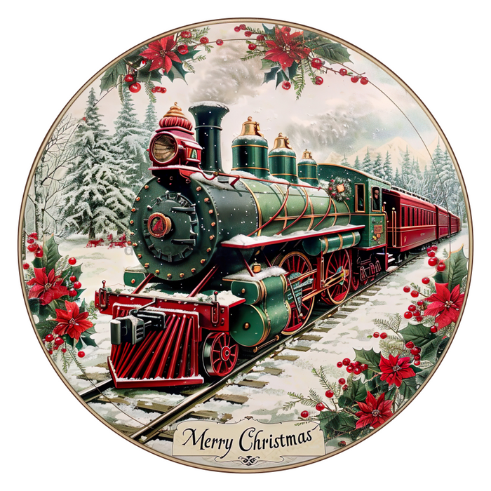 Christmas Train, DCO-102694-D, Sign For Wreath, 10" Wood Sign