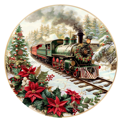 Christmas Train, DCO-102695-D, Sign For Wreath, 10" Wood Sign