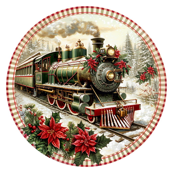 Christmas Train, DCO-102696, Sign For Wreath, 10" Metal Sign