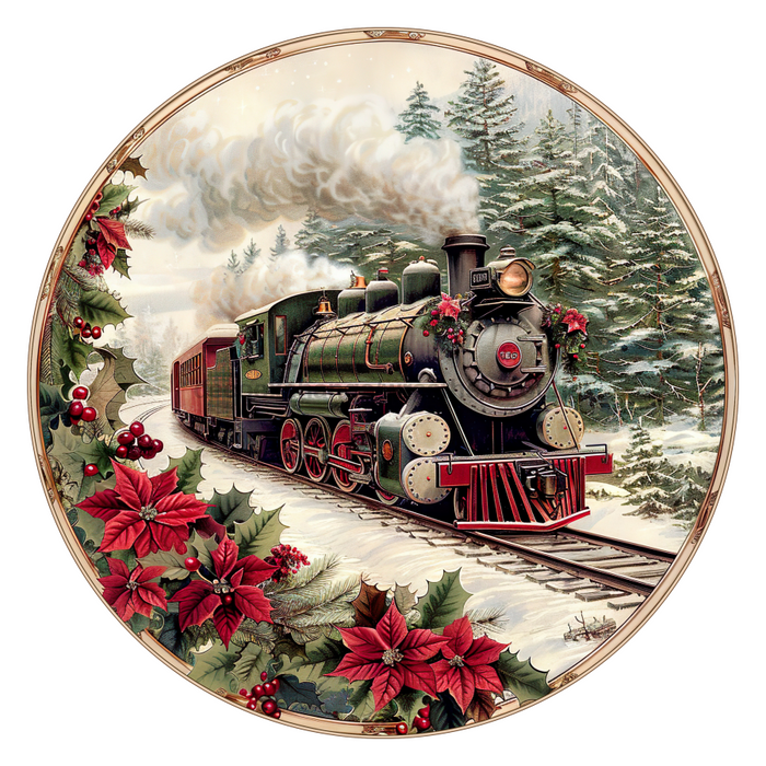 Christmas Train, DCO-102697, Sign For Wreath, 10" Metal Sign
