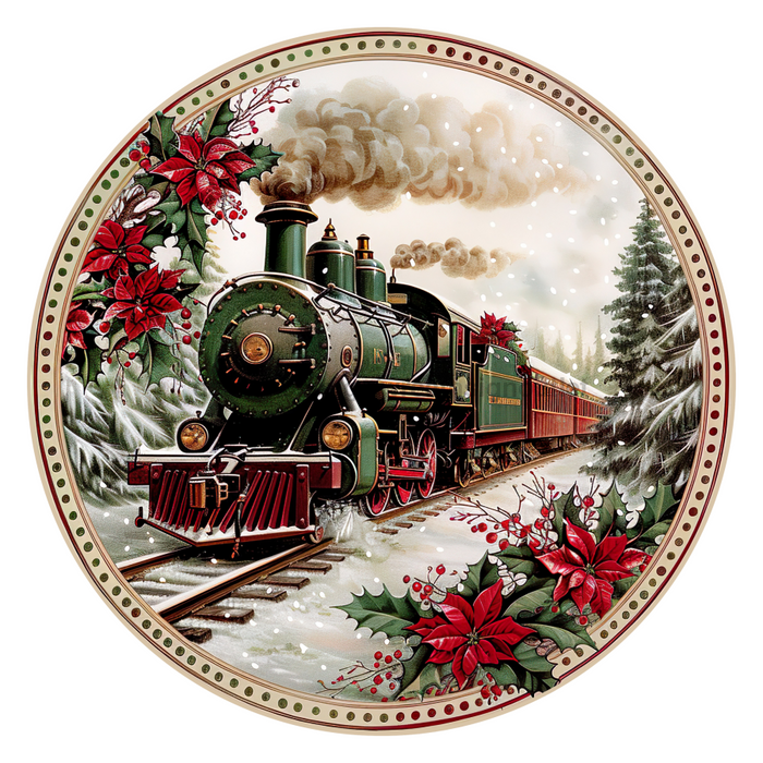 Christmas Train, DCO-102698, Sign For Wreath, 10" Metal Sign