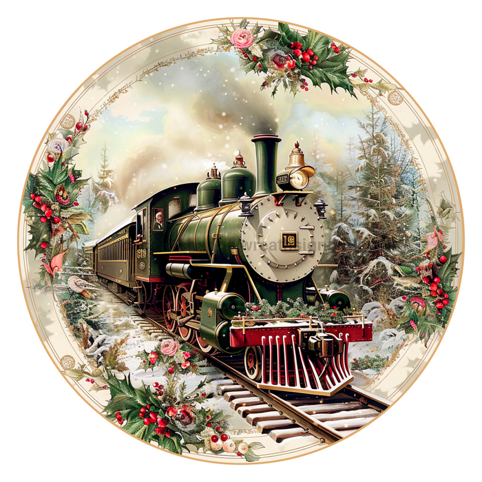 Christmas Train, DCO-102699-D, Sign For Wreath, 10" Wood Sign