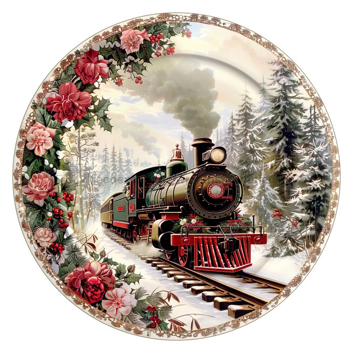 Christmas Train, DCO-102705, Sign For Wreath, 10" Metal Sign