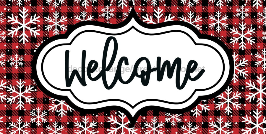 Christmas Welcome Sign Dco-00658 For Wreath 6X12 Metal