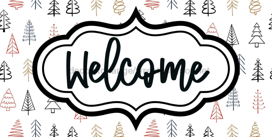 Christmas Welcome Sign Dco-00662 For Wreath 6X12 Metal