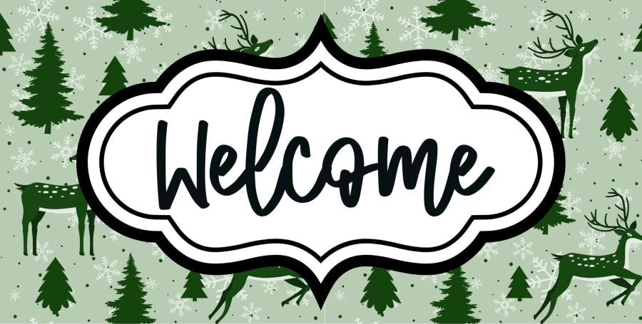 Christmas Welcome Sign Dco-00670 For Wreath 6X12 Metal