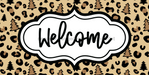 Christmas Welcome Sign Leopard Sign Dco-00590 For Wreath 6X12 Metal 8X10