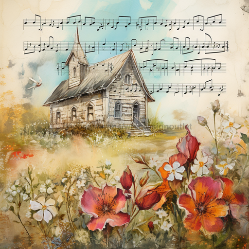 Church Sign Floral Oaw-0070 For Wreath 10X10 Metal