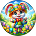Colorful Easter Sign Bunny Decoe-5176 10’ Metal Round