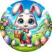 Colorful Easter Sign Bunny Decoe-5177 10’ Metal Round