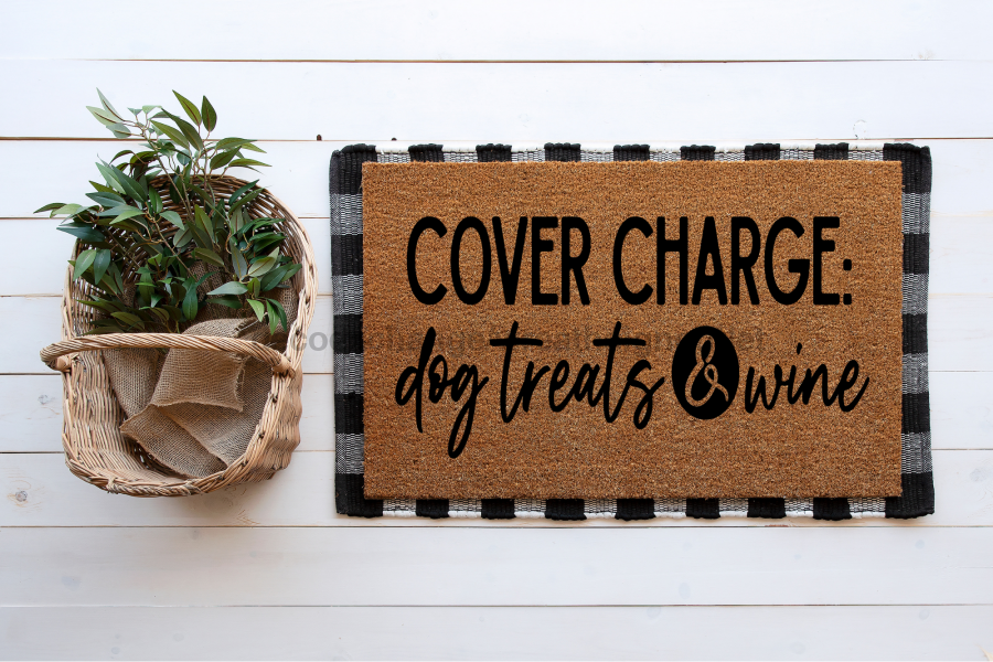 Cover Charge Dog Treats - Dog Door Mat - 30x18" Coir Door Mat - DECOE-CM-010 - DecoExchange