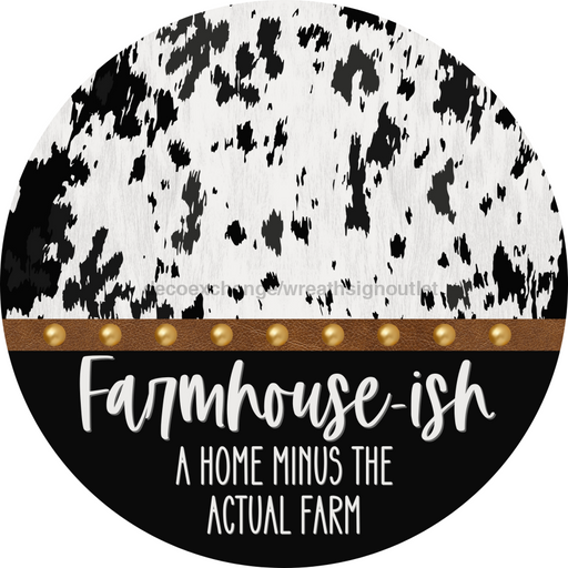 Cow Door Hanger Farmhouseish Dco-01364-Dh 18’ Round Wood