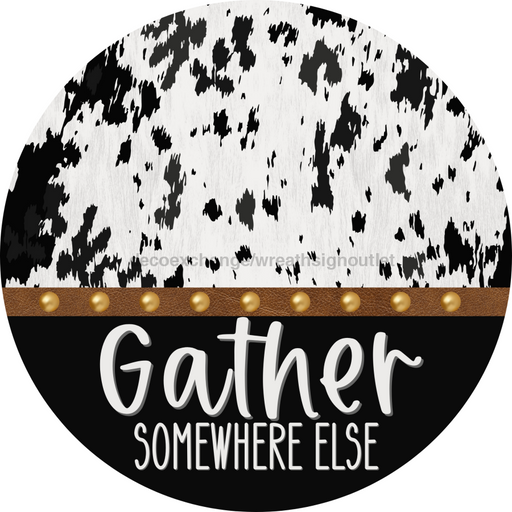 Cow Door Hanger Funny Gather Dco-01365-Dh 18’ Round Wood