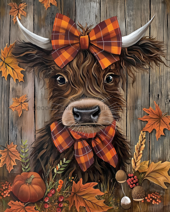 Cow Sign Fall Dco-01700 For Wreath 8X10’ Metal