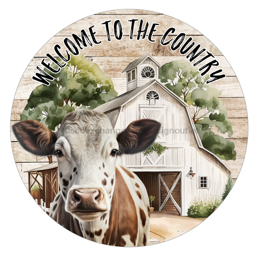 Cow Sign Farmhouse Decoe-5226 10’ Metal Round